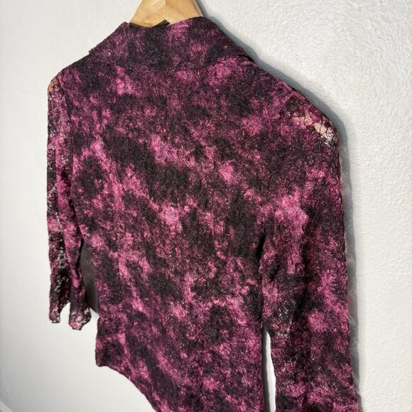Inc International Concepts Stretch Pink/Black Top Y2K Bell Sleeve Women’s Small - Picture 6 of 7